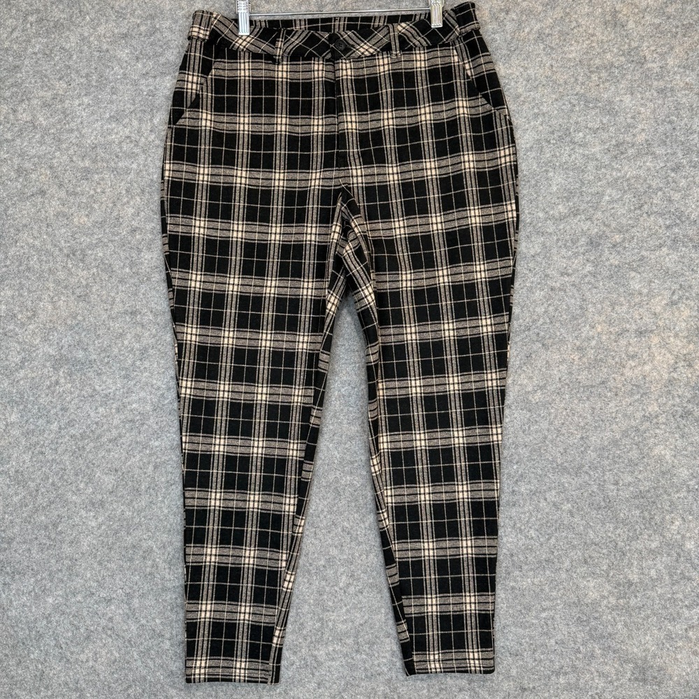 YoungLA Dapper Plaid Dress Pants Mens 34x30 (Fits 32x28) Skinny Brown Black